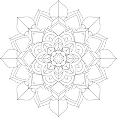 Easy Mandala coloring book simple and basic for beginners, seniors and children. Set of Mehndi flower pattern for Henna drawing and tattoo. Decoration in ethnic oriental, Indian style.