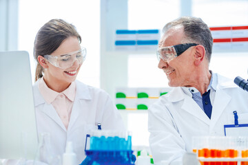 Fototapeta premium medical colleagues conduct research in the laboratory.