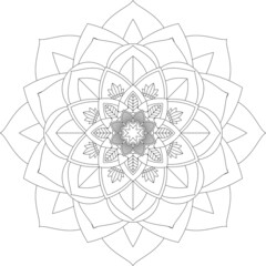 Easy Mandala coloring book simple and basic for beginners, seniors and children. Set of Mehndi flower pattern for Henna drawing and tattoo. Decoration in ethnic oriental, Indian style.