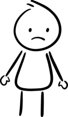 Sad cartoon character vector illustration