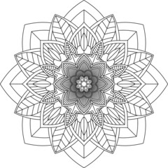 Easy Mandala coloring book simple and basic for beginners, seniors and children. Set of Mehndi flower pattern for Henna drawing and tattoo. Decoration in ethnic oriental, Indian style.