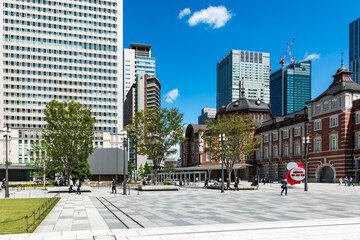 (東京都ｰ都市風景)東京駅丸の内駅前広場風景８