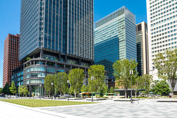 (東京都ｰ都市風景)東京駅丸の内駅前広場風景２