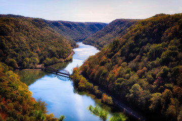 Autumn in the New River Gorge  - obrazy, fototapety, plakaty
