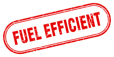 fuel efficient stamp. rounded grunge textured sign. Label