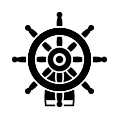 Obraz premium rudder wheel icon, silhouette style