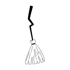 rustic broom isolated design icon line style