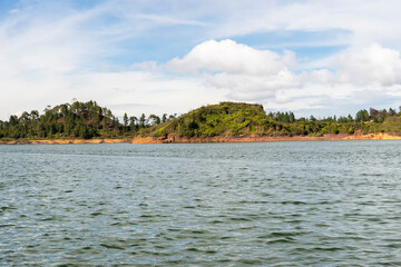 Natural Landscapes from Guatape Pier in Antioquia, Colombia.