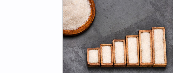 Refined white sugar. Statistical table of sale and consumption