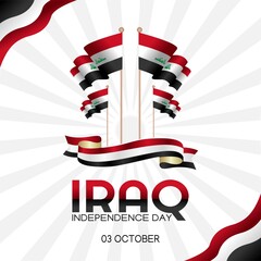 Iraq Independence Day Vector Illustration. Suitable for greeting card, poster and banner.