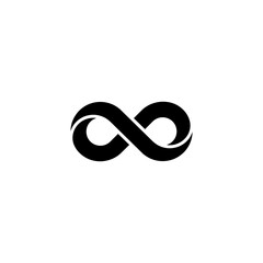 Black infinite simple icon logo