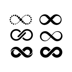 Black infinite symbol collection. illustration vector