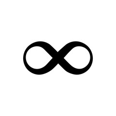 Black infinite symbol for app and website
