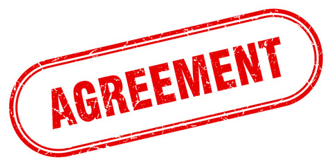 agreement stamp. rounded grunge textured sign. Label