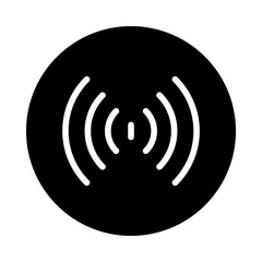 circle with sound waves icon, vector illustration