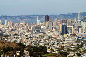 Scenic view of San Francisco from Twin Peaks. 