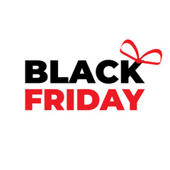 Fototapeta na wymiar Black Friday sale banner. Minimal style Vector illustration. Black Friday isolated on white background