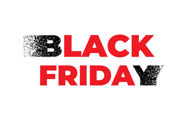 Black Friday Sale design template. Black Friday vector banner with grunge text effect
