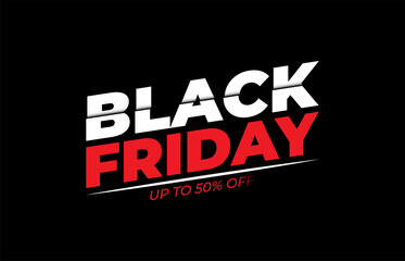Black Friday sale banner. Minimal cut effect style Vector illustration. Black Friday isolated on black background.