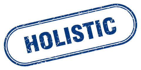 holistic stamp. rounded grunge textured sign. Label