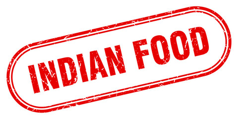 indian food stamp. rounded grunge textured sign. Label