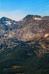 Panoramic of mountain lakes in the Rocky Mountains, Colorado
