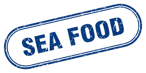 sea food stamp. rounded grunge textured sign. Label