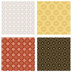 Modern geometric background patterns. Colors: black, gray, gold, brown. Vector image.
