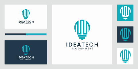 luxury Bulb Tech Logo Template Design.
