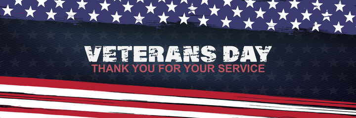 veterans day, thank you for your service, November 11, posters, modern brush design vector illustration