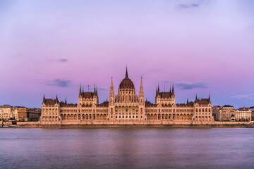 Fototapeta na wymiar Budapest Hungary, city skyline at Hungarian Parliament and Danube River