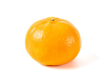 Close up orange fruit on white background.