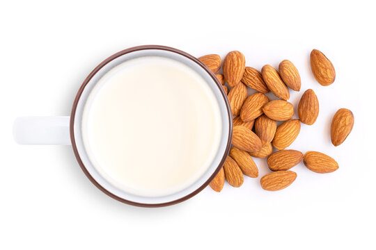 almond milk and almonds
