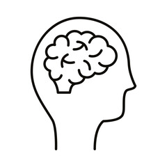 profile with brain human line style icon