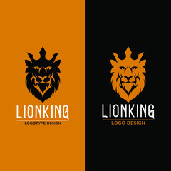 Lion with wings logo design template. Linear premium vector logotype