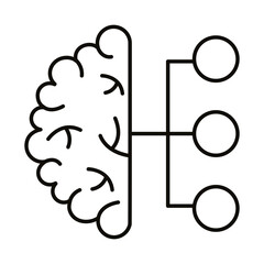 brain human with infographic line style icon