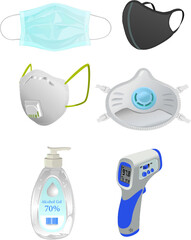 Masks, alcohol, lase thermometer, and more articles against the pandemic
