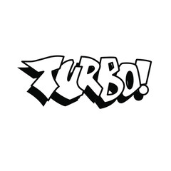 Turbo word in Graffiti style. Easy to change color.