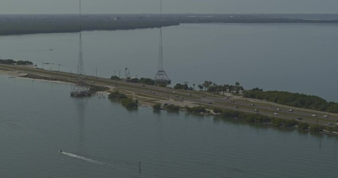 Tampa Florida Aerial v71 birdseye shot of Gandy Bridge and Old Tampa Bay - DJI Inspire 2, X7, 6k - March 2020