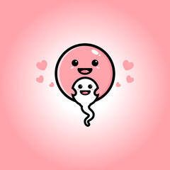 egg hugging sperm vector design