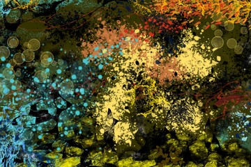 Pintura abstracta nebulosa en el universo