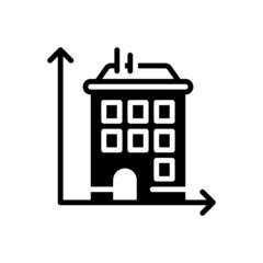 Black solid icon for dimension