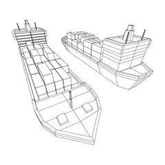 Heavy dry cargo ship of bulk carrier