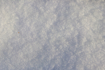 Texture of the white snow. Winter background