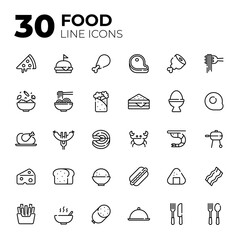 Set of Food icons.