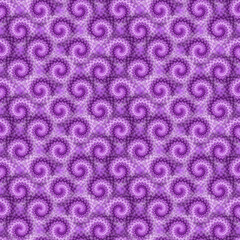 Spiral twisted circle white and violet floral abstract seamless pattern on purple backgrounds retro style.