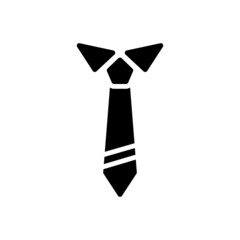 Black solid icon for tie