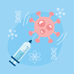 covid19 particle with injection vaccine research