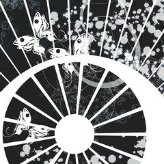 和傘をモチーフにした幾何学模様の背景素材 Wall Mural Mitomaya