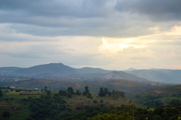 beautiful sunset in the mountains